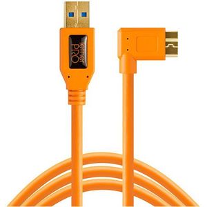 Tether Tools TetherPro USB 3.0 A male to Micro B Right Angle 4,6m oranje