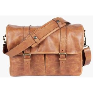 Bronkey Roma brown leather messenger bag