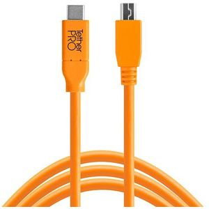 Tether Tools TetherPro USB-C to 2.0 Micro-B 5-Pin 4,6m oranje