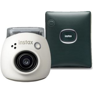 Fujifilm INSTAX PAL digital camera, Milky White + printer SQUARE Link, Green