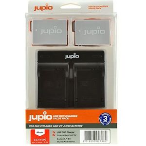 Jupio Kit met 2x Battery LP-E8 1120mAh + USB Dual Charger
