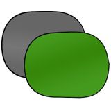 BRESSER Achtergrondscherm - BR-3 - 150x200cm - Inklapbaar - 2-zijdig Grijs/Groen