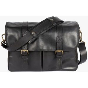 Bronkey Roma black leather messenger bag
