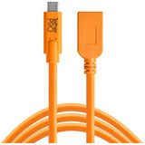 Tether Tools TetherPro USB-C to USB Female Adapter (extender) 4,6m oranje