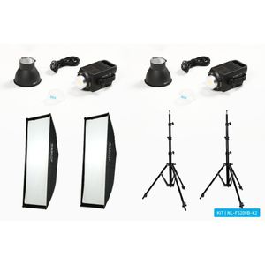 Nanlite FS200 Bi-color LED dual kit (w/ light stand and softbox)