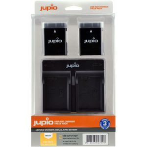 Jupio Kit met 2x Battery EN-EL14/EN-EL14A 1100mAh + USB Dual Charger V4