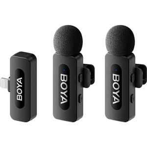 Boya BY-V2 V2.0 Draadloze Lavalier Microfoon voor Lightning – 2 x TX en 1 x RX