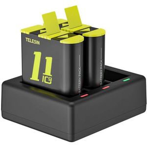 Telesin Oplader voor 3 batterijen + 2x accu voor GoPro 9/10/11/12