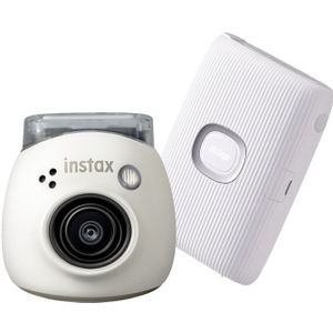 Fujifilm INSTAX PAL digital camera, Milky White + printer mini Link 2, Clay White