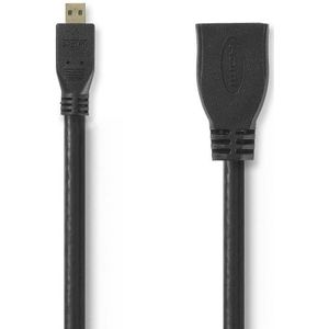 Nedis High Speed HDMI verlengkabel met Ethernet HDMI Micro Male - HDMI Female 0,2m zwart