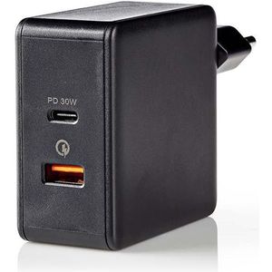 Nedis USB-C en USB A 3.0A wandlader met Quick Charge