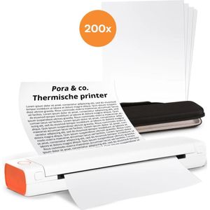 Pora&co Thermische A4 printer, wit/oranje