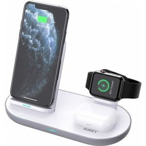 Aukey Aircore 3-in-1 Wireless Charging Station - wit