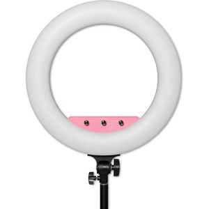 Caruba RGB Round Vlogger 18 inch LED set met tas roze