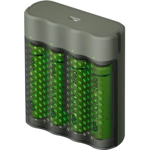 GP M451 USB batterijlader + 4x ReCyko AA 2600mAh batterijen