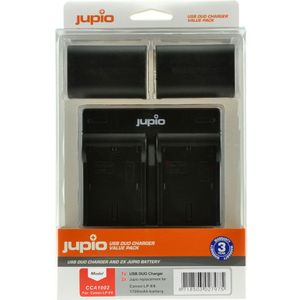 Jupio Kit met 2x Battery LP-E6 1700mAh + USB Dual Charger