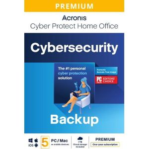Acronis Cyber Protect Home Office Premium + 1 TB Cloud storage 5 users/1 Year Digitale Licentie