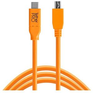 Tether Tools TetherPro USB-C to 2.0 Mini-B 8-Pin 4,6m oranje