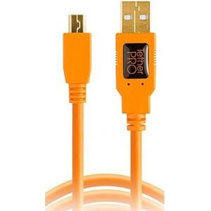 Tether Tools TetherPro USB 2.0 Male to Mini-B 5 pin 4,6m Hi-Visibility oranje