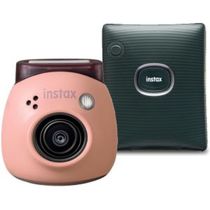 Fujifilm INSTAX PAL digital camera, Powder Pink + printer SQUARE Link, Green