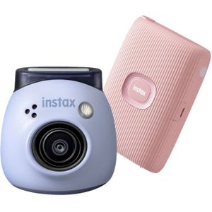Fujifilm INSTAX PAL digital camera, Lavender Blue + printer mini Link 2, Soft Pink
