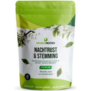 Nachtrust & stemming - natuurlijk slaap supplement - 5-HTP uit griffonia, valeriaan, L-theanine, magnesium - 45 caps