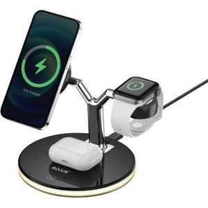 Rixus RXWC40 3-in-1 Draadloos Oplaadstation Geschikt voor iPhone 12, 13, 14, 15, AirPods en Apple Watch