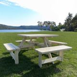 Picknicktafel Vierkant (onbehandeld) 200 cm X 200 cm KING ® / 4cm Dikte