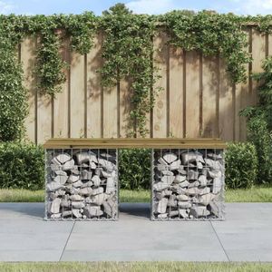 Tuinbank Schanskorfontwerp 83X31,5X42 Cm Massief Hout /  103 x 44 x 42 cm / Donkerbruin