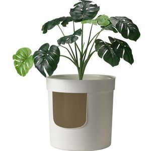 Moderna Kattenbak Hidden Planter - Onopvallende Kattenbak - Wit - 50x50x100cm