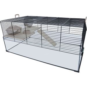 Interzoo Hamsterkooi Vision 78 - Zwart - 78,5×47,5×35 cm