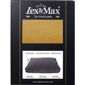 Lex & Max - Royal Velvet - Cover Boxbed - Hoes voor Hondenkussen Boxbed - Geel