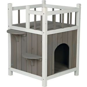 Trixie kattenhuis cat's home met balkon grijs / wit