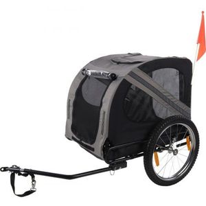 Flamingo Hondenfietskar Remco - Grijs/Zwart - Speciaal voor de Elektrische Fiets / E-Bike - 80x57x64cm