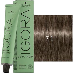 Schwarzkopf - Igora - Zero Amm - 7-1 Medium Blonde Cendré - 60 ml