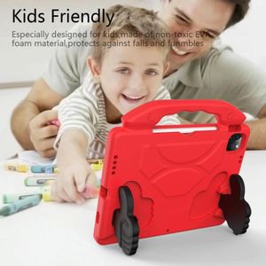 Voor iPad Air 2020 10.9 EVA Materiaal kinderen flat anti dalende cover beschermende shell met duimbeugel (rood)