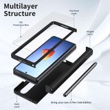 Voor Samsung Galaxy Z Fold4 Macaron Hinge Phone Case met Stylus Pen Fold Edition &amp; Protective Film (Black)