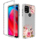 Voor Motorola Moto G Stylus 5G 2 in 1 Hoge Transparante Geschilderde Schokbestendige PC + TPU Beschermhoes (Rose)