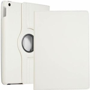 Voor iPad 10 2 Litchi textuur horizontale Flip 360 graden rotatie lederen draagtas (wit)