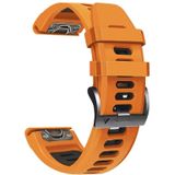 Voor Garmin Fenix 7x Solar 26mm Silicone Sports Two-Color Watch Band (Orange+Black)