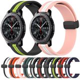 Voor Samsung Gear S3 Frontier 22 mm opvouwbare magnetische sluiting siliconen horlogeband (roze + wit)