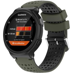 Voor Garmin Forerunner 220 Silicone Sports Two-Color Watch Band (Amygreen+Black)