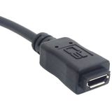 USB 3.1 Type C mannetje connector naar Micro USB 2.0 vrouwtje kabel voor Nokia N1  Lengte: ongeveer 20cm (zwart)