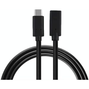 100W 20V 5A USB-C / Type-C Female to USB-C / Type-C Male 4K Ultra-HD Audio and Video Synchronization Data Cable Extension Cable  Cable Length: 1m (Zwart)