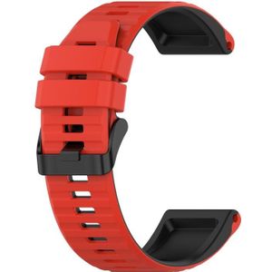 Voor Garmin Fenix 5 22mm Silicone Mixing Color Watch Strap (Red + Black)