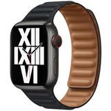 For Apple Watch Series 7 45mm / 6 &amp; SE &amp; 5 &amp; 4 44mm / 3 &amp; 2 &amp; 1 42mm Leather Replacement Strap Watchband (Midnight)