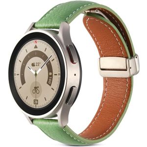 Voor Samsung Galaxy Watch 5 vouwgesp lederen horlogeband