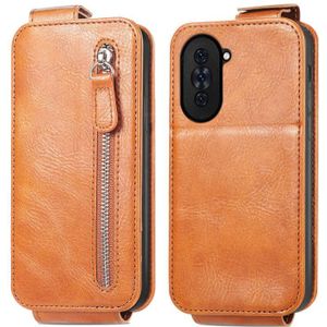 Voor Huawei nova 10 Zipper Wallet Vertical Flip Leather Phone Case (Bruin)