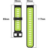 Voor Garmin Forerunner 645 Muziek 20mm Gestreepte Mixed-Color Silicone Strap (Olive Green + Black)