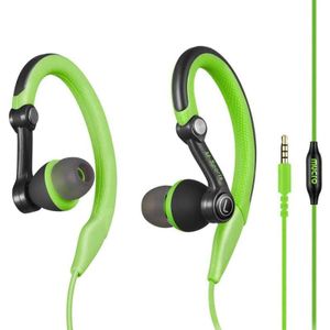 Mucro MB-232 Running In-Ear earbuds earhook bedrade stereo hoofdtelefoon voor jogging gym (groen)